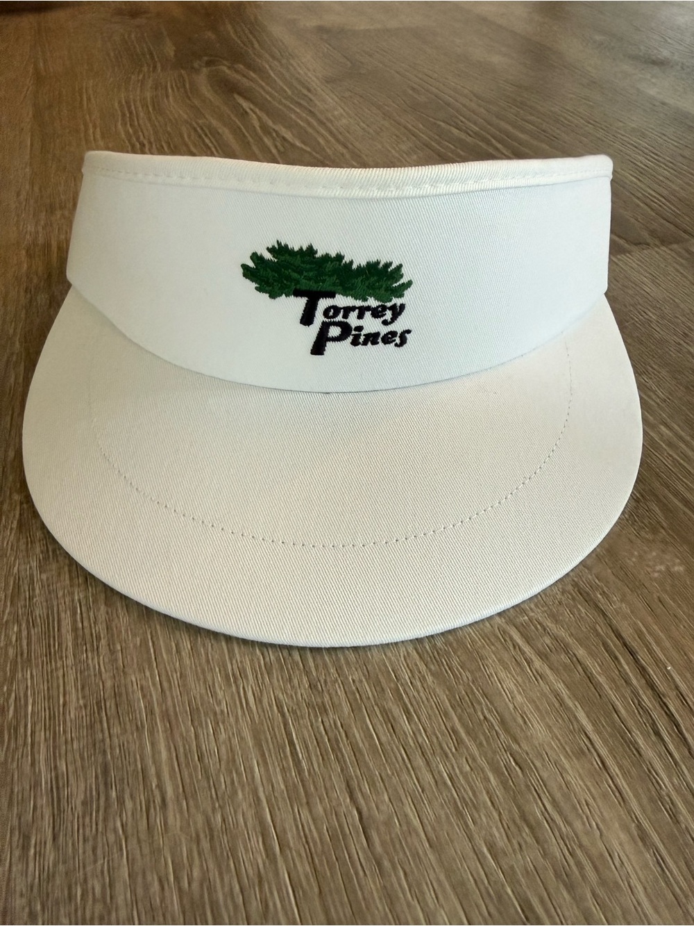Torrey Pines Visor White with Green Torrey Pines Embroidery